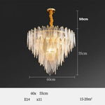 Art Deco Glass Iron LED Chandelier for Dinning Room
