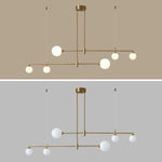 Gold Copper Glass Ball Chandelier Pendant for Dining Room & Kitchen