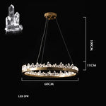 Golden Crystal LED Chandelier for Modern Dining Room