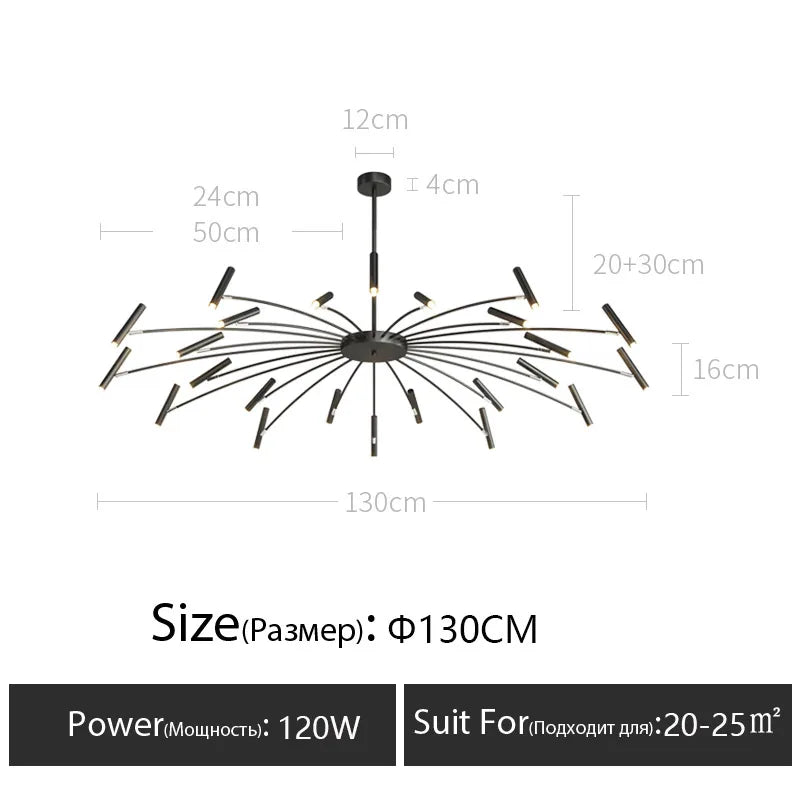 Modern Metal LED Ceiling Chandelier for Bedroom Home Decor Lighting