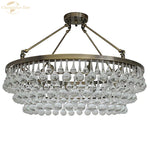 LED Round Glass Chandeliers Raindrop Pendant Lights Modern Living Hanging Lamps