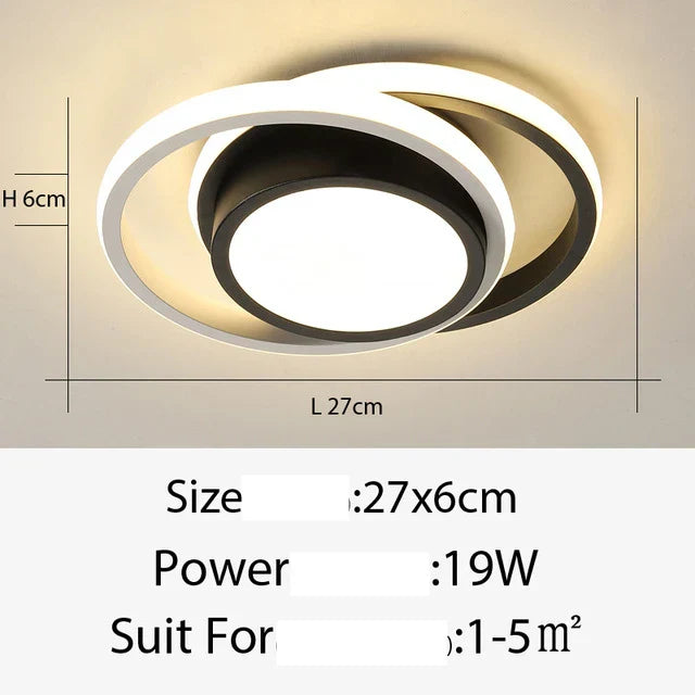 Round Square LED Ceiling Light - Small Indoor Night Light