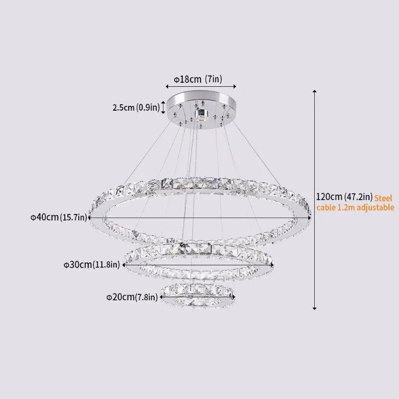 Crystal Triangle Chandelier: Modern K9 Pendant Light for Living & Dining Room