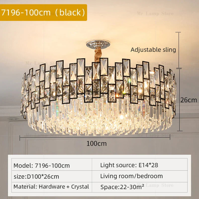 Crystal Chandelier: Modern Luxury Lighting for Living Room, Bedroom, Kitchen