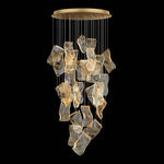 Golden Love Paper Chandelier: Postmodern LED Designer Lighting for Foyer