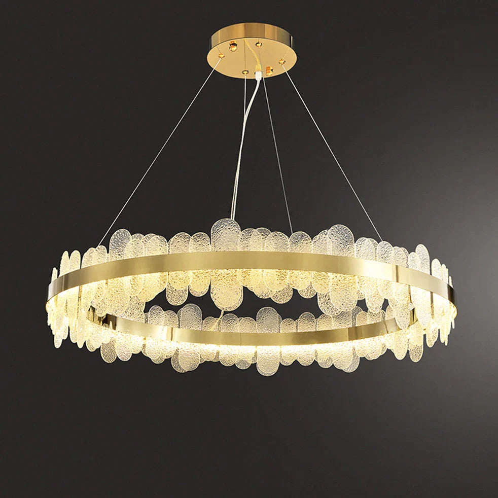 Golden Stainless Steel LED Designer Chandelier for Dining Room