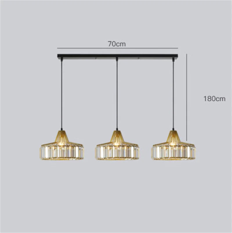 K9 Crystal Pendant Chandelier Modern Living Room Ceiling Lamp LED Hall Decor