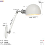 White Swing Arm Wall Light: Adjustable Vintage Industrial Sconce Luminaria