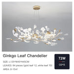 Ginkgo Leaf Decor Chandelier - Nordic Fine Flower Art Light for Living Room