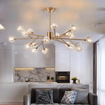 Crystal LED Chandelier: Modern Nordic Design Copper Ceiling Light Fixture