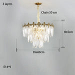 Round Glass Suspension Chandelier – Modern French Style Light Luxury for Living Room