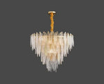 LED Glass Metal Leaf Chandelier: Luxury Postmodern Lighting for Home Decor, Bedroom, Living Room