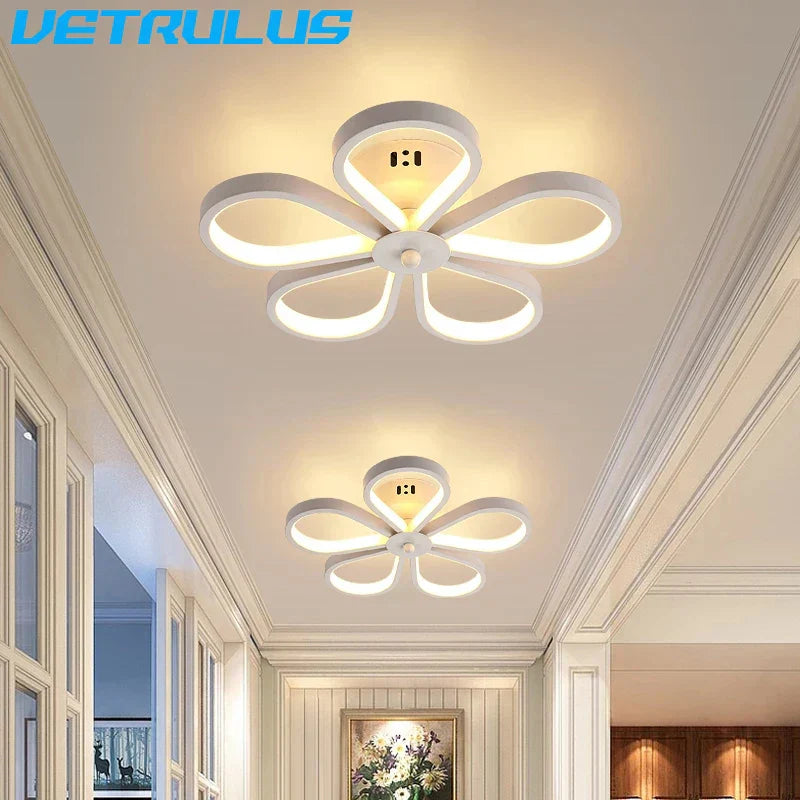 Acrylic Flower Twisted LED Chandelier Ceiling Lamp for Living Room, Hotel Decor