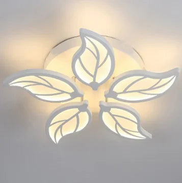 Modern Leaf Design Ceiling Chandelier & Wall Lamps Set