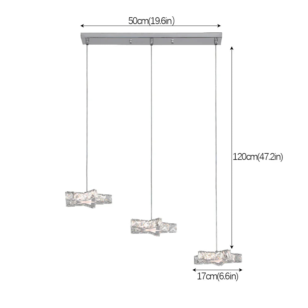 Crystal Stars LED Pendant Chandelier for Modern Living Dining Room Decor