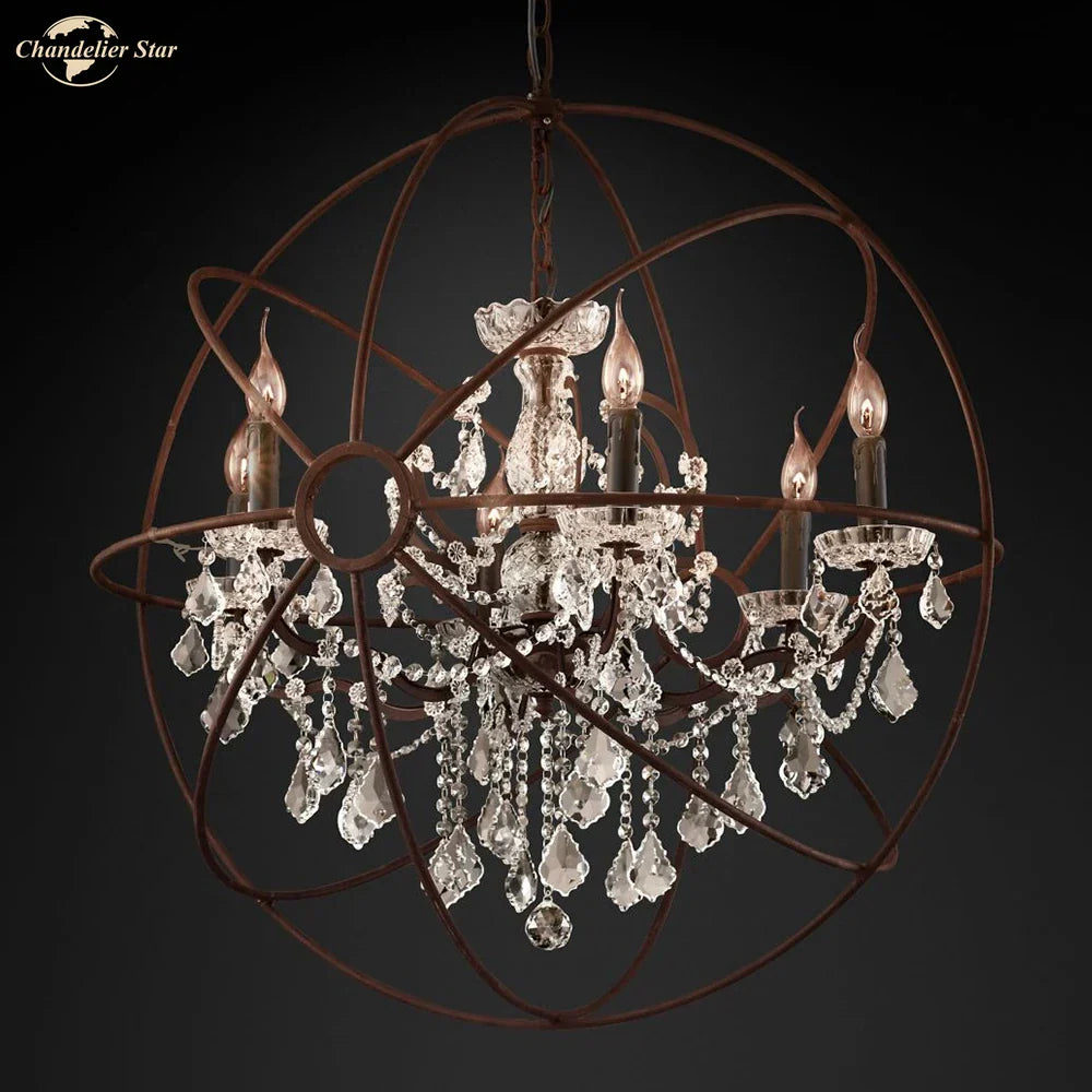 Crystal LED Chandelier: Contemporary Orb Pendant Light for Home Decor