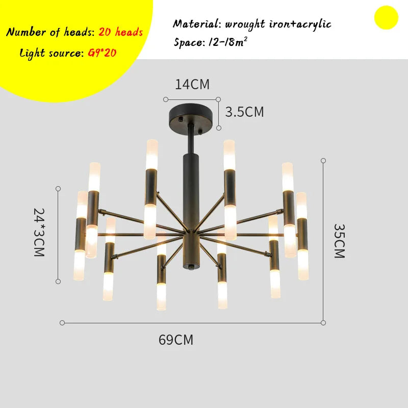 Nordic LED Pendant Chandelier: Modern Home Decor Light Fixture for Living Room, Bedroom & Restaurant