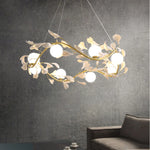 Nordic Glass Ball Chandelier with Petals by - Luxury Interior Lighting