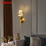Crystal LED Wall Sconce Copper Light Fixture for Modern Luxury Home Decor