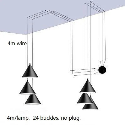 Geometric LED Pendant Light for Living Room Bedside - Nordic Style Glam Fixtures
