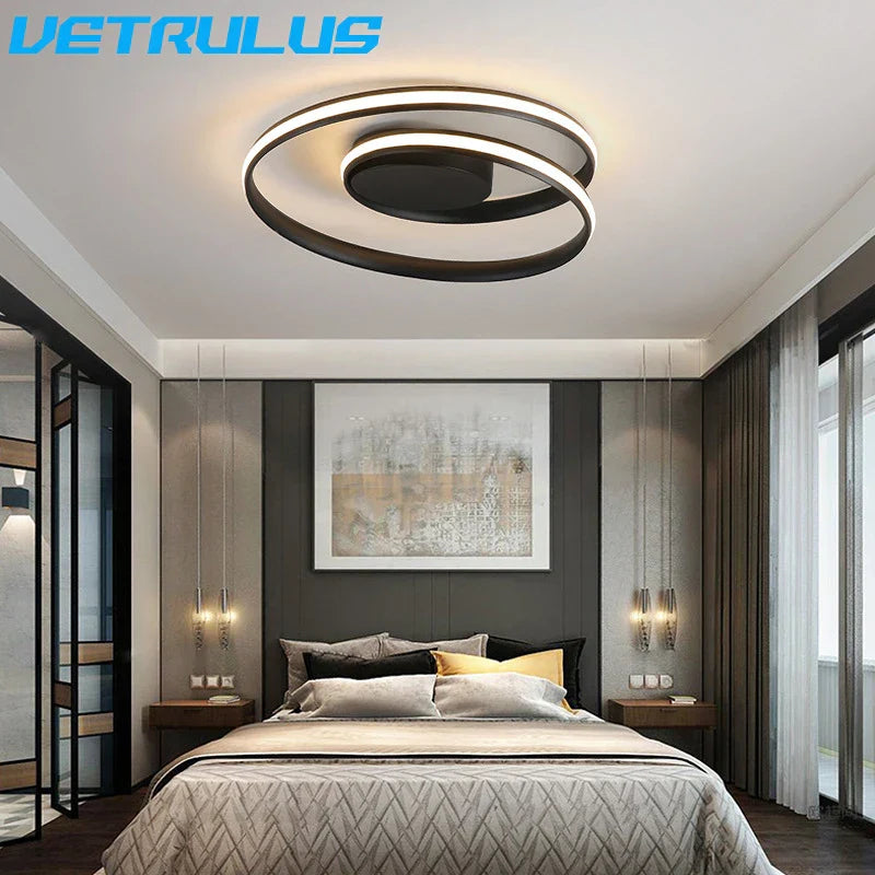 Spiral Acrylic LED Chandelier Ceiling Light by for Living Room Dining Hallway