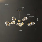 Crystal Copper Black LED Chandelier for Dinning Room
