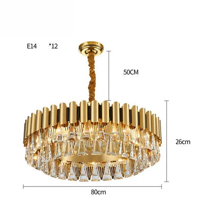 Oval Stainless Steel Crystal Chandelier for Dinning Room Lighting