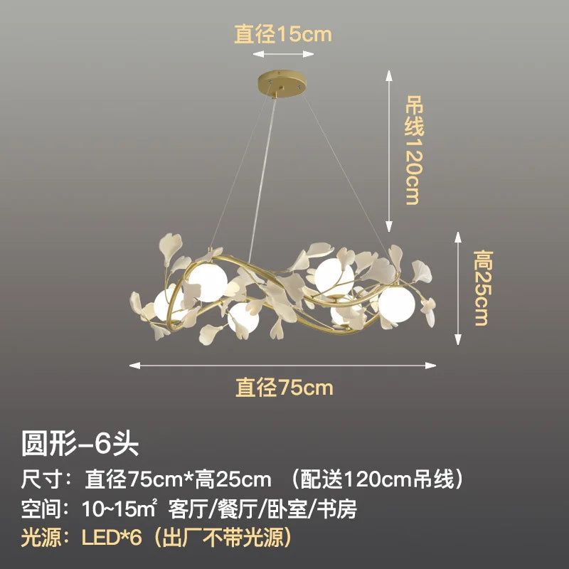 Nordic Glass Ball Chandelier with Petals by - Luxury Interior Lighting