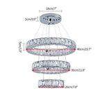 Crystal LED Ring Pendant Chandelier for Modern Living Dining Room Décor