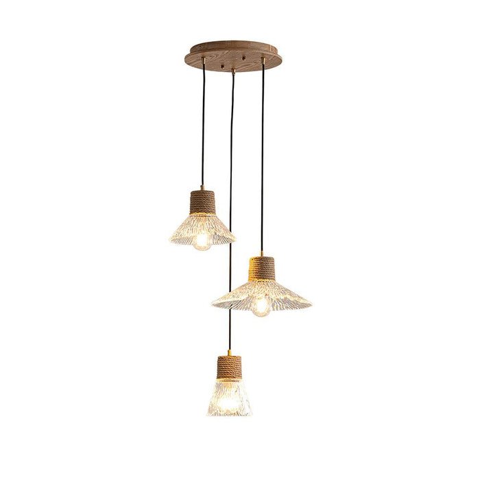 Hemp Rope Glass Pendant Lamp