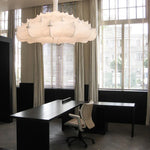 Zeppelin Silk Chandelier: Hand-Woven Modern Japanese Country Style Dining Room Lamp