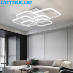 White Acrylic Chandelier LED Ceiling Lamp for Living Dining Room Home Decor