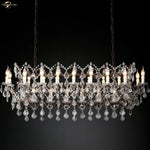 Iron Crystal LED Chandelier: 19th Century Style Kitchen Pendant Light