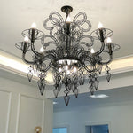 Baroque Designer LED Chandelier Lighting in Gold Silver Black Iron