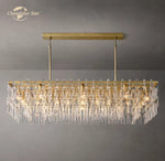 Black Marignan K9 Crystal Rectangular Chandelier for Living Dining Room