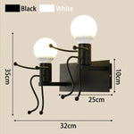 Robot Metal Wall Sconce Creative Cartoon Luminaria for Home Children's Room