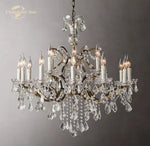 Rococo Crystal & Brass Chandelier: Elegant 19th C. Style for Bedroom & Living Room