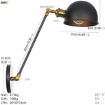 White Swing Arm Wall Light: Adjustable Vintage Industrial Sconce Luminaria
