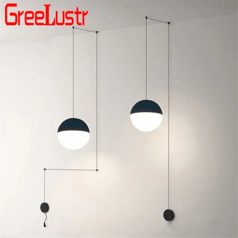 Geometric Glass Ball LED Pendant Chandelier Ceiling Lamp for Living Dining Bedroom