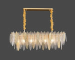 LED Glass Metal Leaf Chandelier: Luxury Postmodern Lighting for Home Decor, Bedroom, Living Room