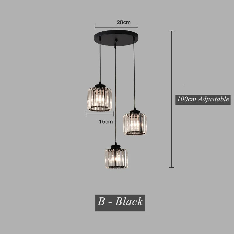 Crystal LED Pendant Chandelier for Dining Living Room Decor