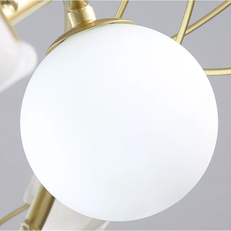 Nordic Glass Ball Chandelier with Petals by - Luxury Interior Lighting