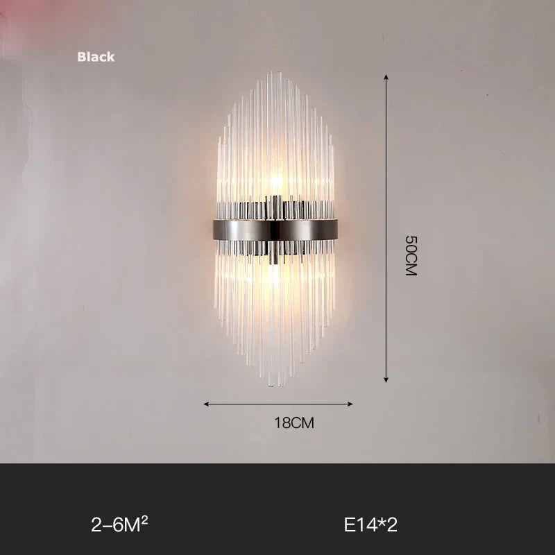 Gold Black LED Wall Sconce Light for Bedroom Corridor