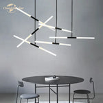 Nordic Iron Glass LED Chandelier Modern Living Room Bedroom Pendant Light