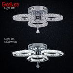 Crystal LED Ceiling Light Rings - Stainless Steel Plafonnier Lamp
