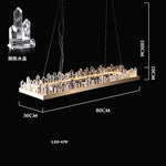 Dimmalbe LED Crystal High Ceiling Chandelier for Living Room