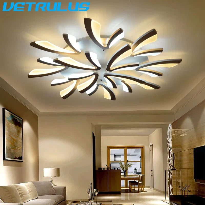 Branch Design LED Chandelier: Modern Nordic Acrylic Ceiling Light for Stylish Living Room Décor