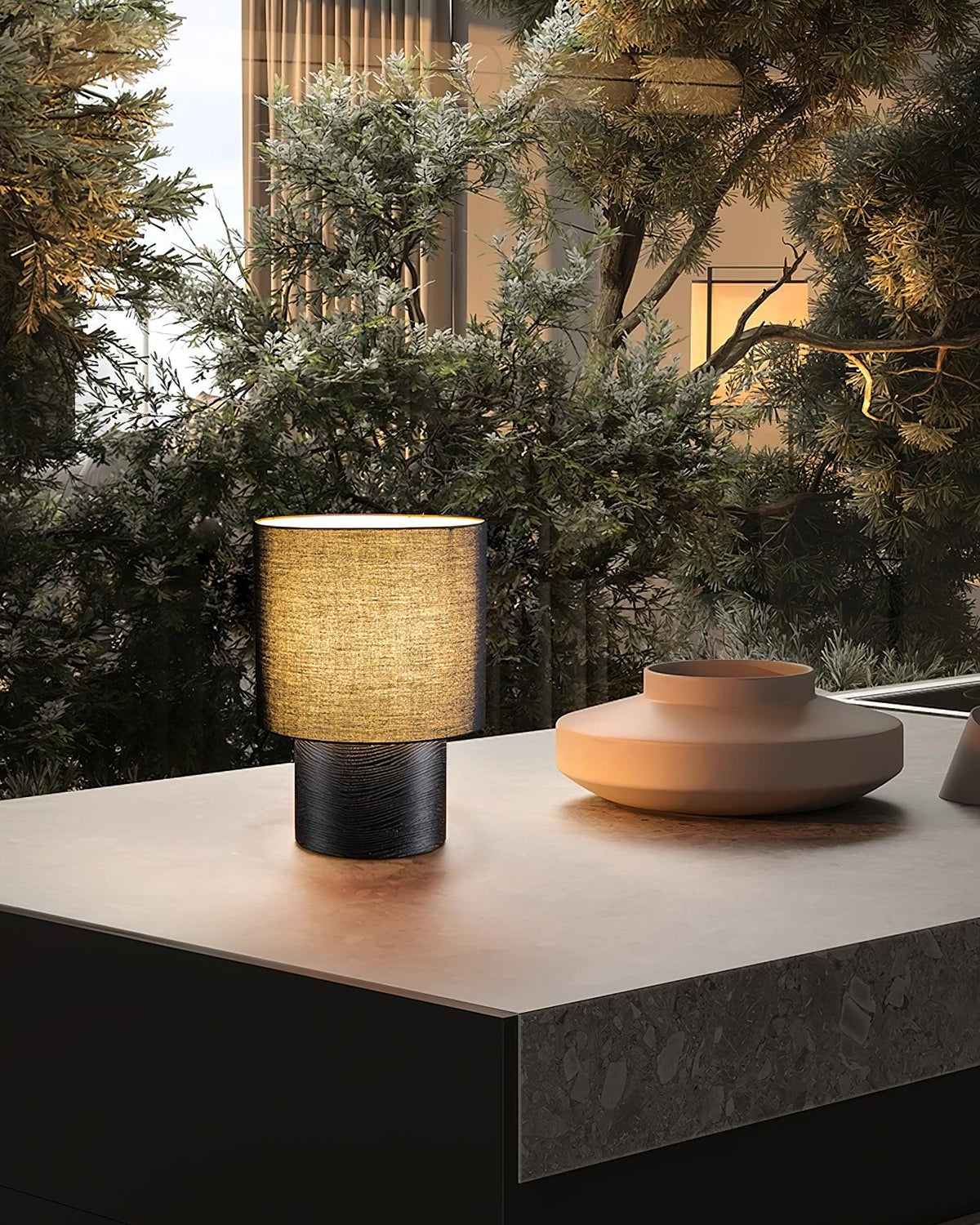 Japanese Wabi Sabi Table Lamp 11.8"