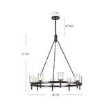 Lucian Eight Light Chandelier Urban Bronze/Alabaster