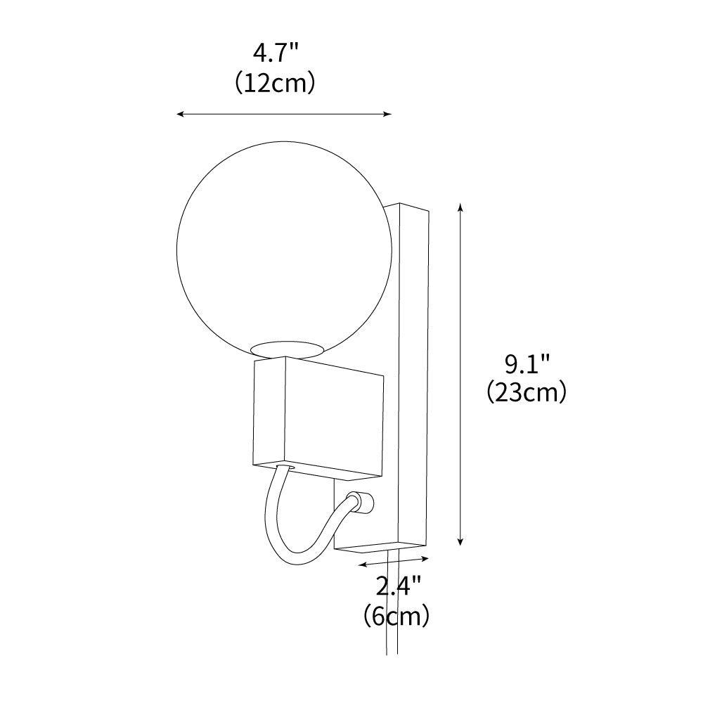 Large Ball Plug Wall Light 2.4"
